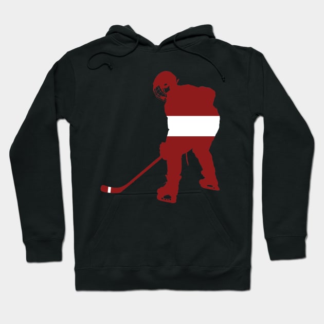 Latvian Flag Hokejs Ice Hockey Player Hoodie by LukjanovArt